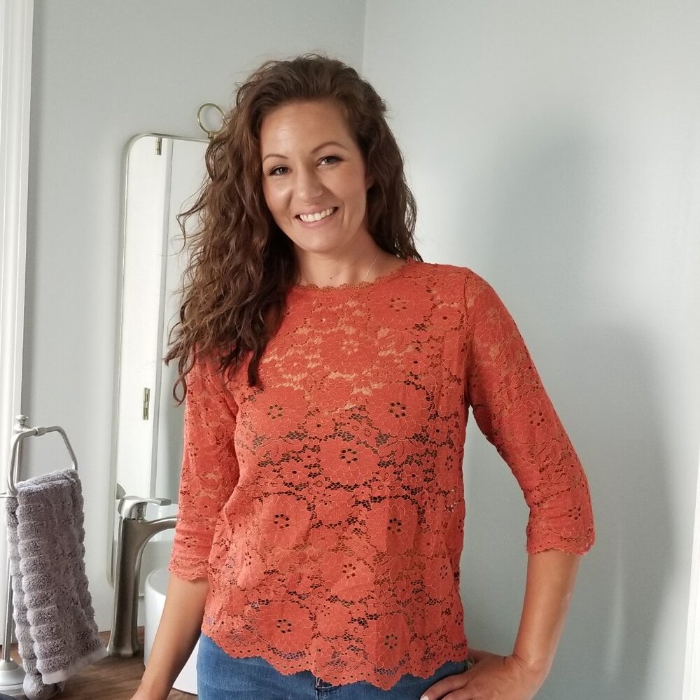 Rust Lace Blouse - Picture 4 of 5